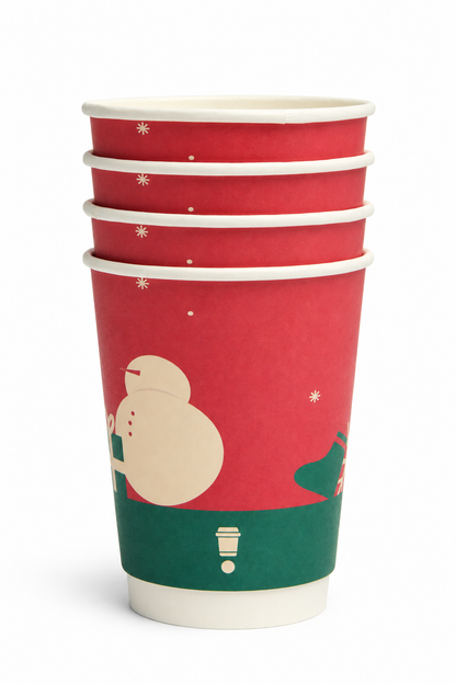 12oz Christmas Double Wall Coffee Cups