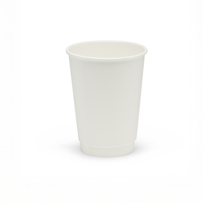 12oz Double Wall Disposable Coffee Cups with Lids (500 pcs)