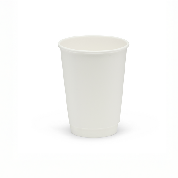 12oz Double Wall Disposable Coffee Cups with Lids (500 pcs)