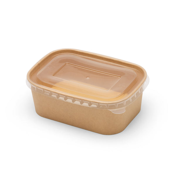 750ml Kraft Rectangular Food Container with PP Lids