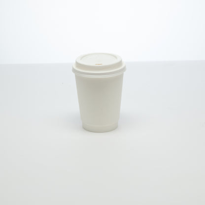 12oz Double Wall Disposable Coffee Cups with Lids (500 pcs)