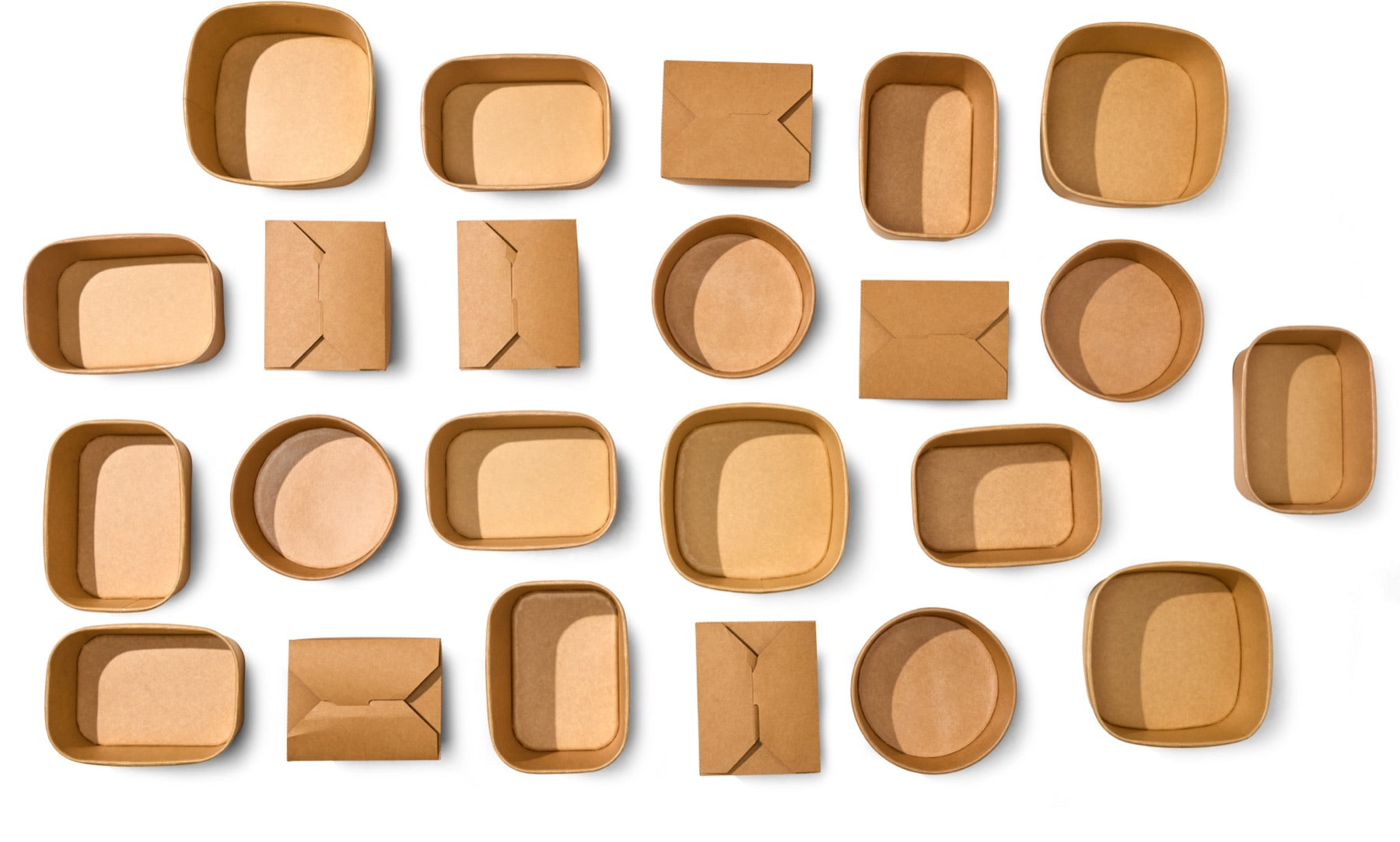 Range of natural kraft takeaway containers
